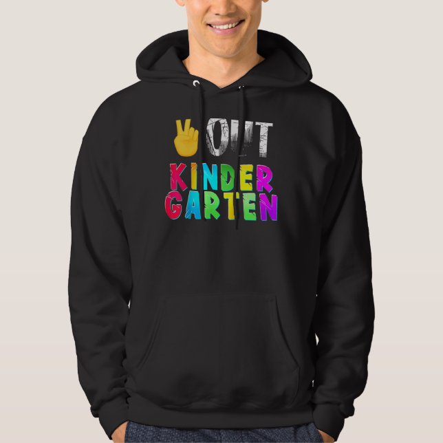 Graduation Art  Peace Sign Hand Out Kindergarten D Hoodie (Front)