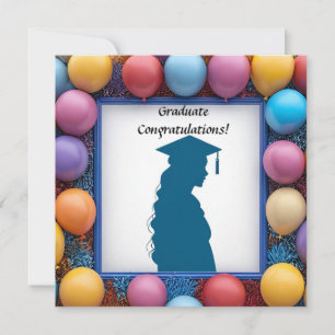 Graduation Artwork with Balloons Invitation