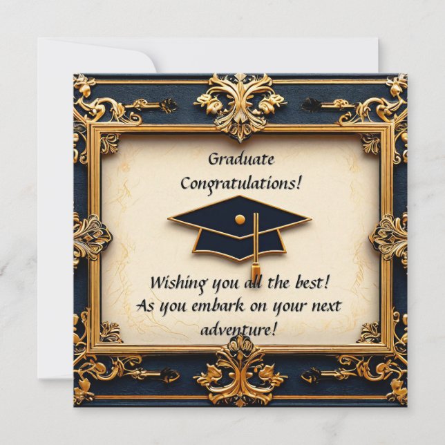 Graduation Artwork with Balloons Invitation (Front)
