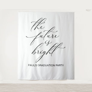 GRADUATION BACKDROP BANNER THE FUTURE IS BRIGHT TAPESTRY