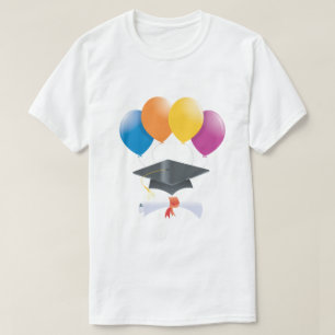 Graduation Balloons Graduate Cap Diploma T-Shirt