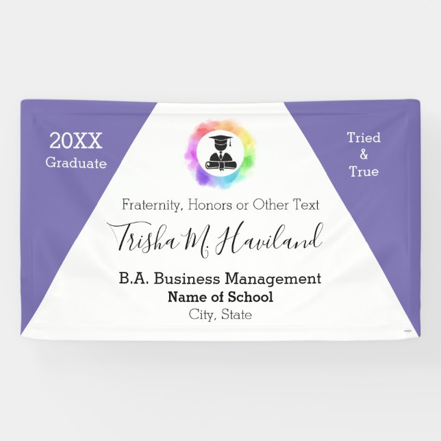 Graduation Banner Watercolor Look HAMbyWG (Horizontal)