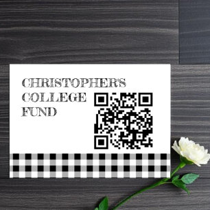 Graduation BBQ Gingham College Fund Enclosure Card