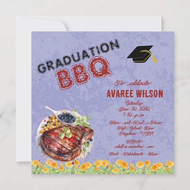 Graduation BBQ Invitation (Front)