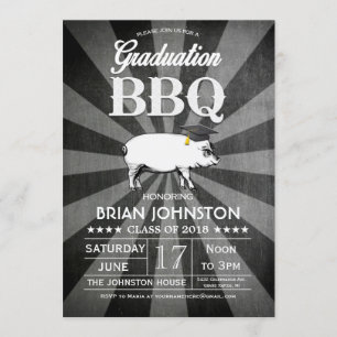 Graduation BBQ Invitations (Chalkboard)
