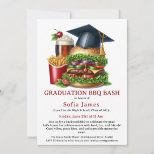 Graduation BBQ Party Invitation   Backyard Cookout