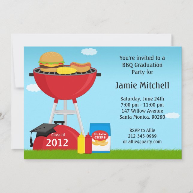 Graduation BBQ Party Invitation Class of 2013 (Front)