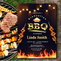 Graduation BBQ Party Invitation | Flame & Skewer 