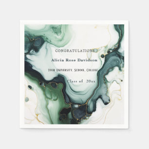 Graduation, Beautiful Green Turquoise Agate Marble Napkin