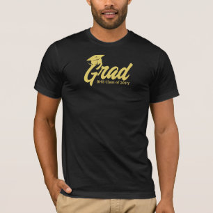 Graduation Black and Gold Grad Day Personalised T-Shirt