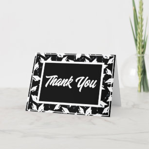 Graduation Black and White Party Thank You Card