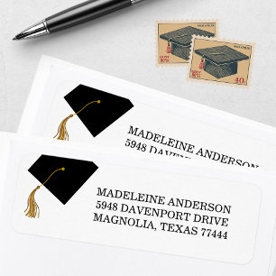 Graduation Black Cap And Tassel Address