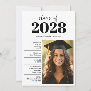 Graduation Black Cap And Tassel Photo Open House  Invitation