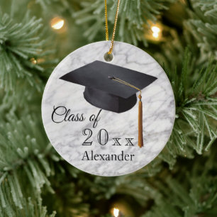 Graduation Black Marble Personalized Ceramic Tree Decoration