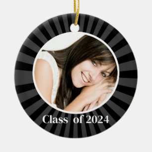 Graduation Black Photo Christmas Ornament