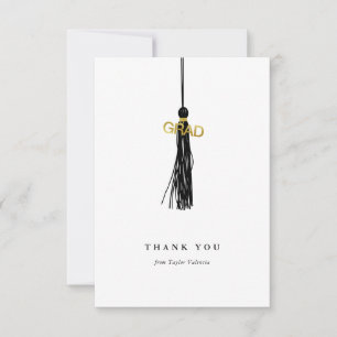 Graduation Black Tassel Custom Thank You Card