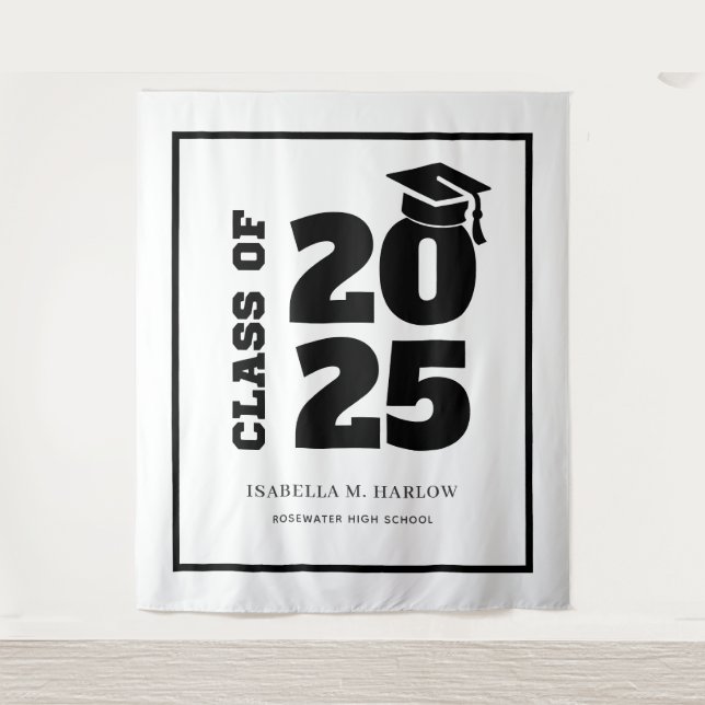Graduation Black Tassel Graduation Tapestry (Front)