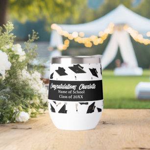 Graduation Black White Caps Party Supplies