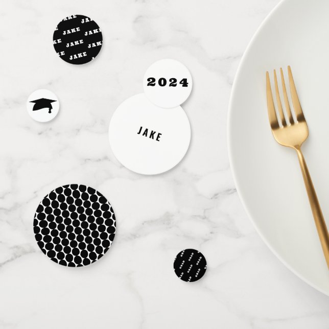 Graduation Black & White  Confetti (Group)