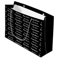 Graduation Black White Congratulations Grad's Name