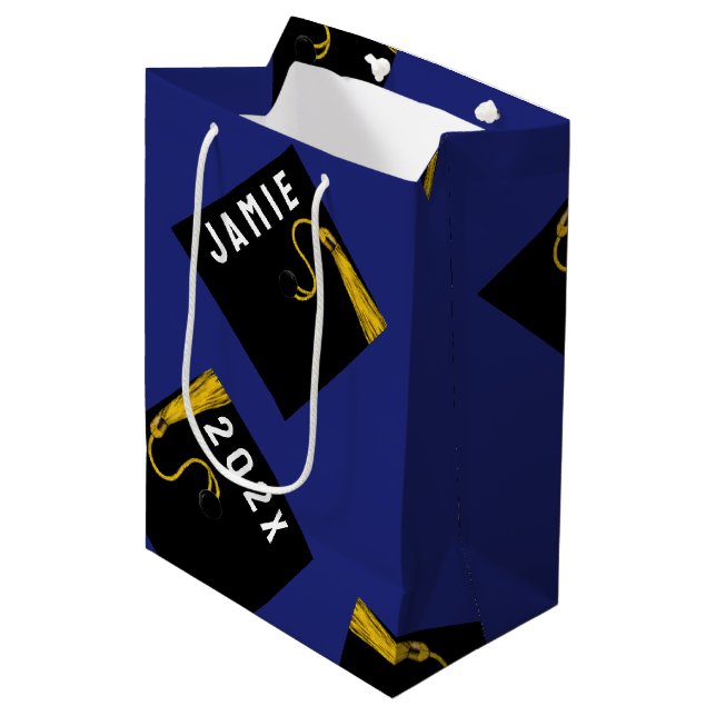 Graduation Blue Medium Gift Bag (Front Angled)