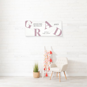 graduation bold letters school colours banner