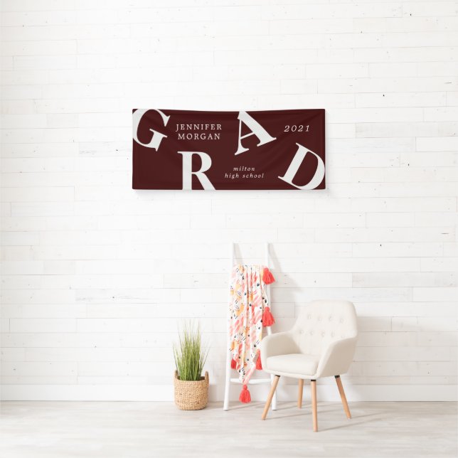 graduation bold letters school colours banner (Insitu)