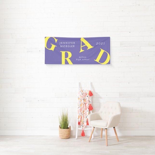 graduation bold letters school colours banner (Insitu)