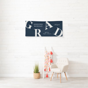 graduation bold letters school colours banner