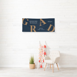 graduation bold letters school colours banner