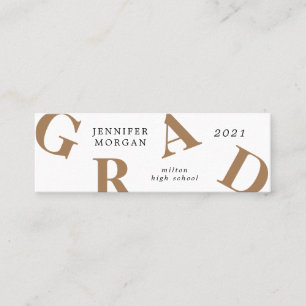 graduation bold letters school colours  Name Card