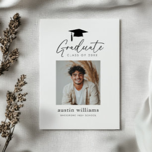 Graduation Boy Photo Announcement Postcard