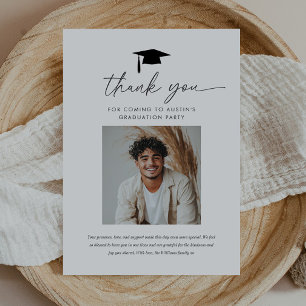 Graduation Boy Photo Thank You Card