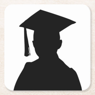 GRADUATION BOY SQUARE PAPER COASTER