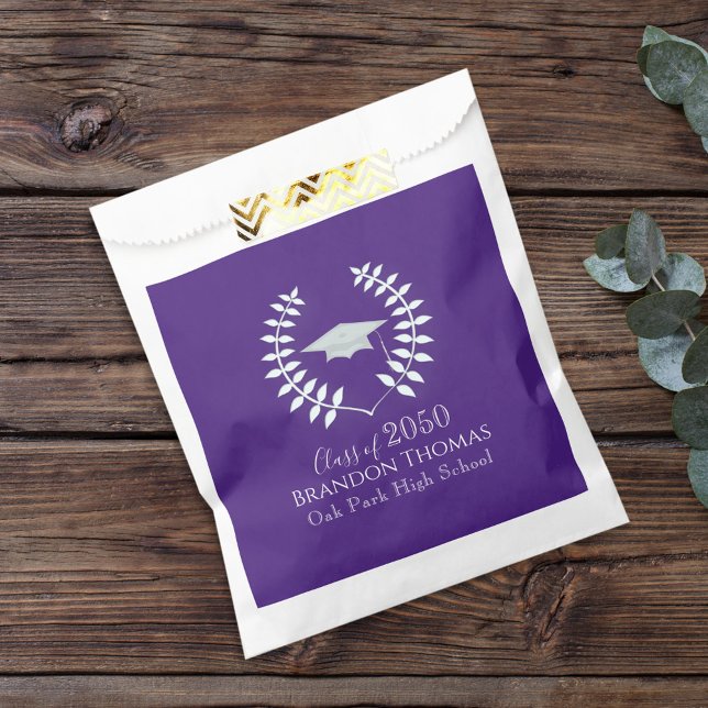 Graduation Candy Favors Classic Simple Purple Favour Bags (Creator Uploaded)