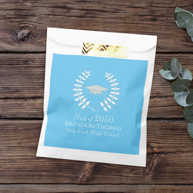 Graduation Candy Favours Classic Carolina Blue Favour Bags (Creator Uploaded)