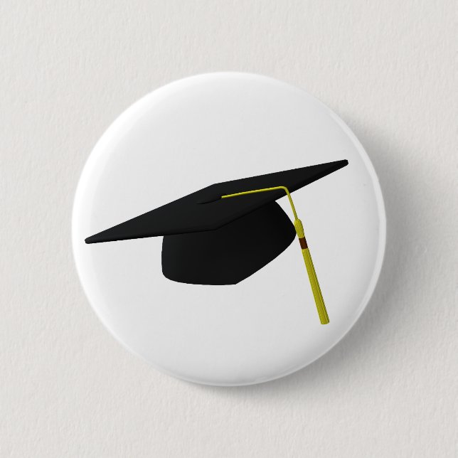 Graduation Cap 6 Cm Round Badge (Front)