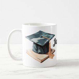 Graduation Cap and Book Coffee Mug
