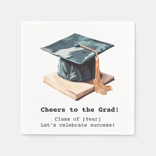 Graduation Cap and Book Napkin (Front)