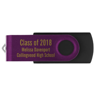Graduation Cap and Diploma Congrats Graduate USB Flash Drive