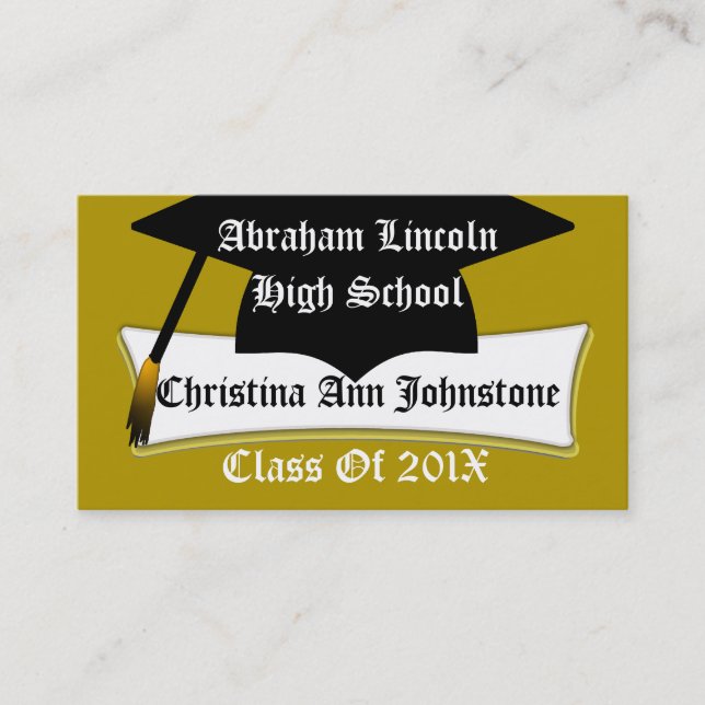 Graduation Cap And Diploma Graduate's Custom Card (Front)