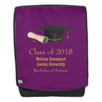 Graduation Cap and Diploma on Purple Class of 20XX