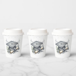 Graduation Cap and Diploma Paper Cups