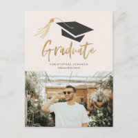 Graduation Cap and Tassel Gold Foil Photo Party