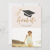 Graduation Cap and Tassel Gold Foil Photo Party
