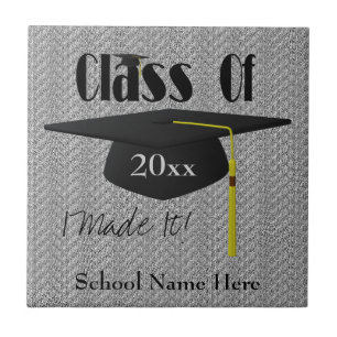 Graduation Cap And Tassel Keepsake Personalised Tile