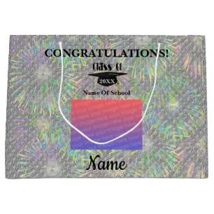 Graduation Cap And Tassel Personalised Photo Large Gift Bag