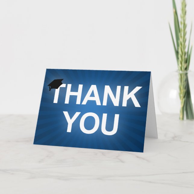 graduation cap : bold thank you card (Front)