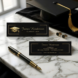 Graduation Cap Calling Card Graduates Black Gold
