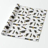 Graduation Cap & Certificate Diploma White Simple